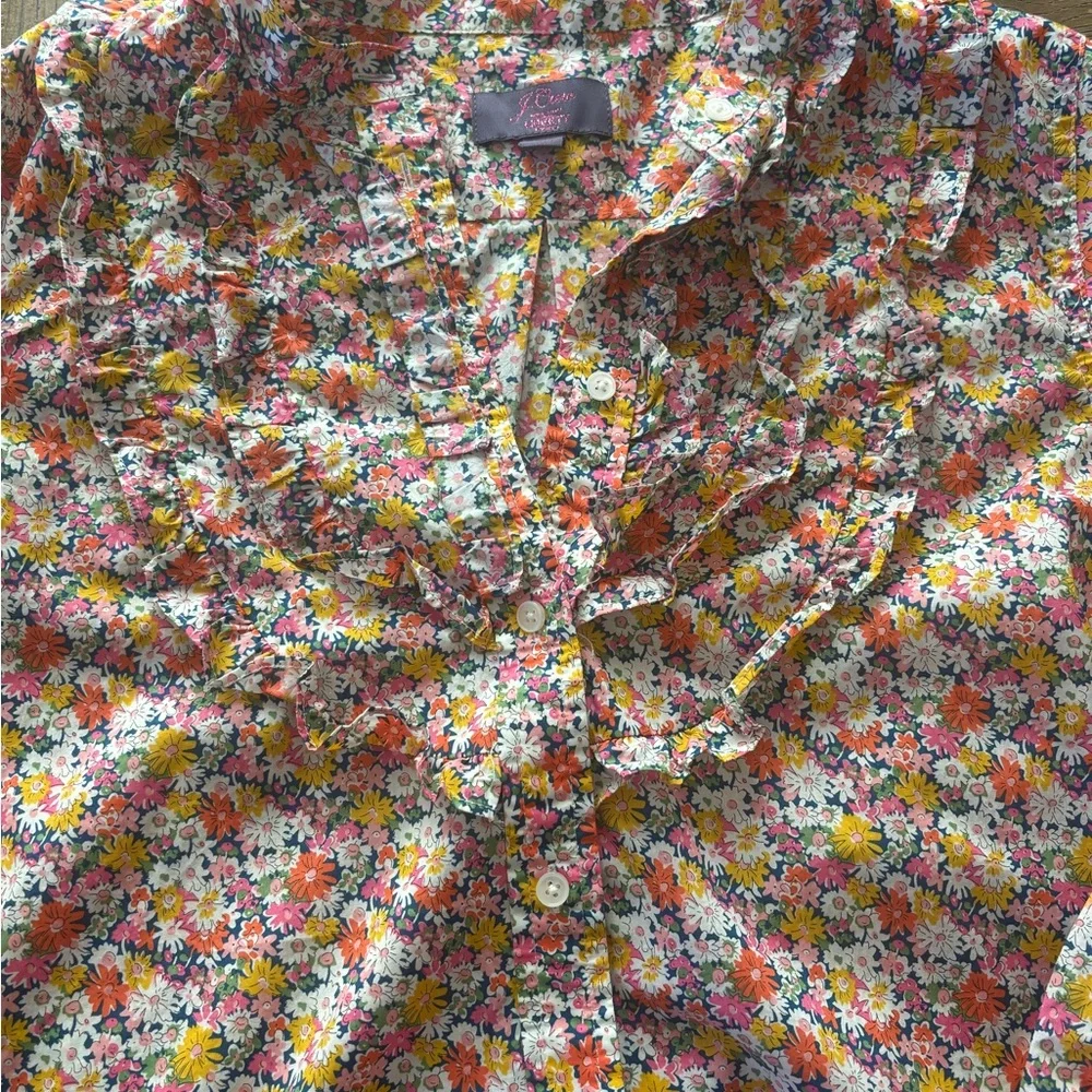 J.Crew Liberty Multicolor Floral Women's Blouse - Picture 4 of 6